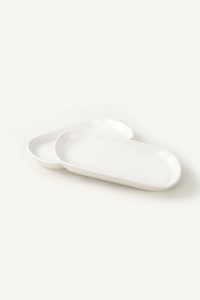 Keramika Farfurie Barca Noyan Alb Mat 26 Cm 2 Bucati