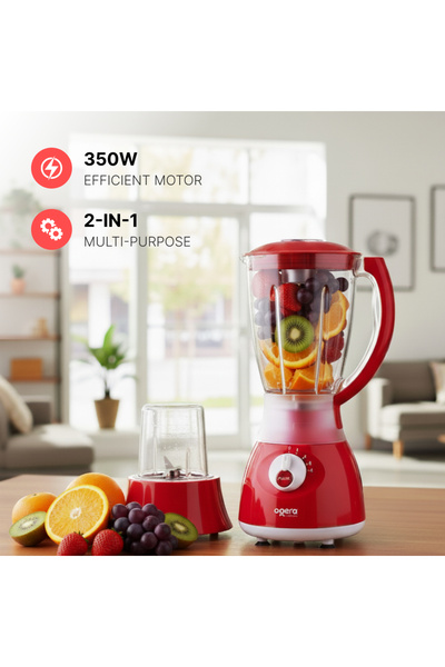 Ogera 2-in-1 Electric Blender 350 W | Powerful Motor with 4-Speed & Pulse Control