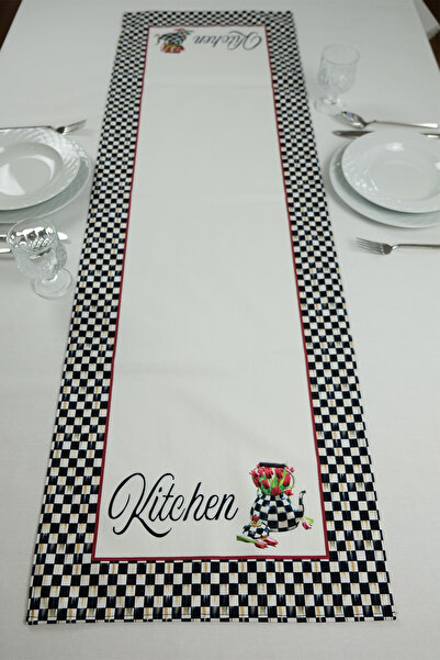 DEKOMOD 40x140cm Woven Stain Resistant Printed Premium Thai Feather Fabric Tablecloth Runner Washable