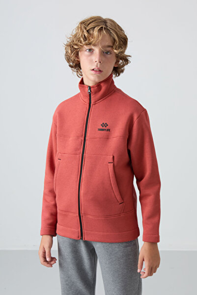 TOMMY LIFE Standart Fit 2li Paket Bej-Kiremit Erkek Çocuk Sweatshirt - 11245