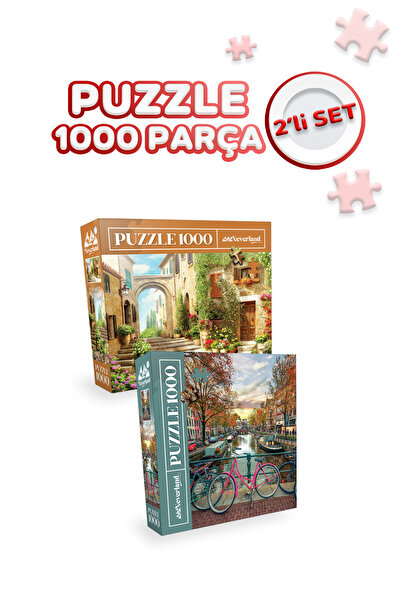 Neverland 2 Adet 1000 Parça Puzzle - Eski Sokak ve Amsterdam