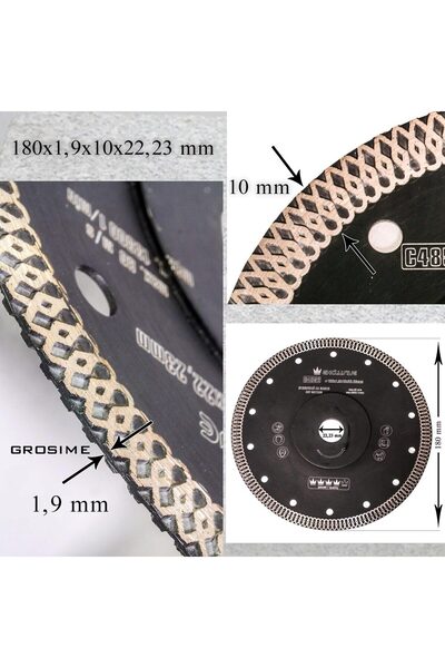 richmann exclusive Thin turbo diamond blade, ceramic tiles, wet and dry cutting, 180 mm,