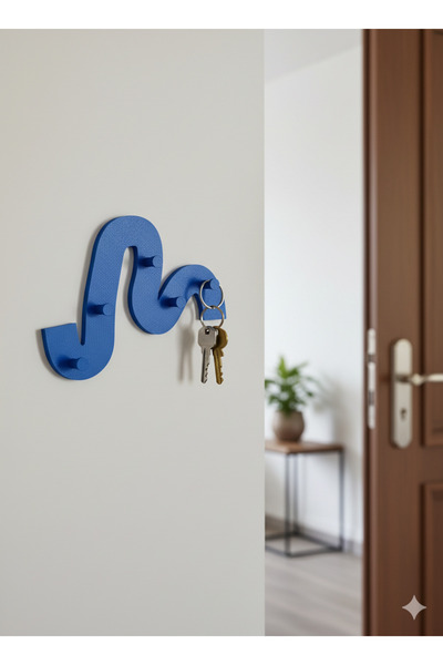 Yuflin Design Dekoratif Dalga Formlu Asimetrik Anahtar Askısı 1 Adet (5 Anaht...