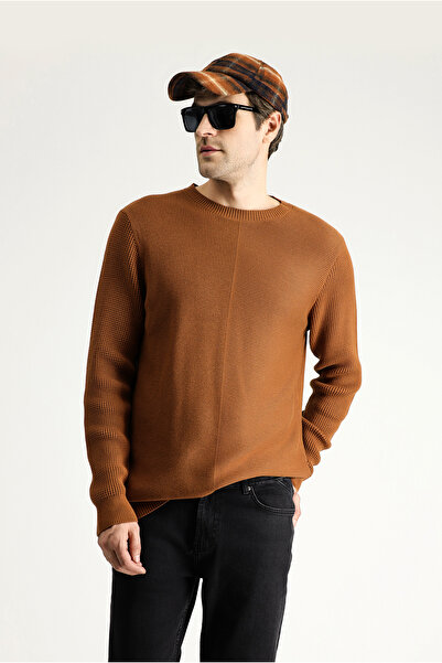 Kiğılı Crew Neck Slim Fit Slim Fit Patterned Cotton Knitwear Sweater