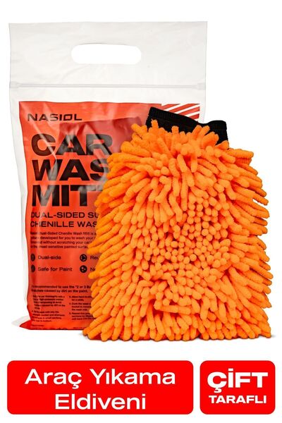 Nasiol Çift Taraflı Mikrofiber Süper Yumuşak Peluş Araç Yıkama Eldiveni-Çiziksiz ve Detaylı Temizlik