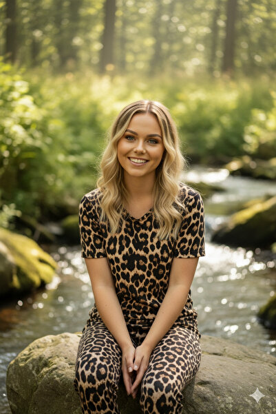 Miss Meryem Σετ πιτζάμες με κοντομάνικο Leopard Ring με σχέδιο βισκόζης