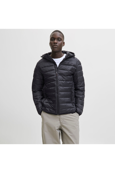 Jack & Jones Jack&Jones Bradley Light Puffer Hood Men's Black Hooded Jacket