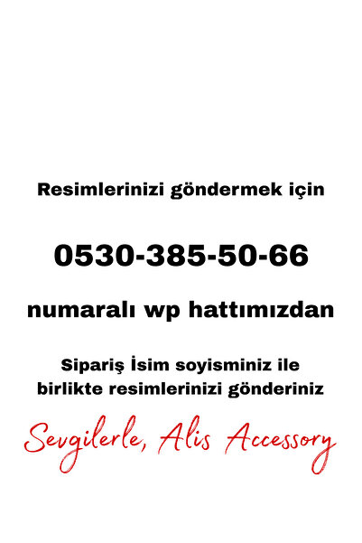 Alis Accessory Fotoğraflı harfli çelik kalp kolye