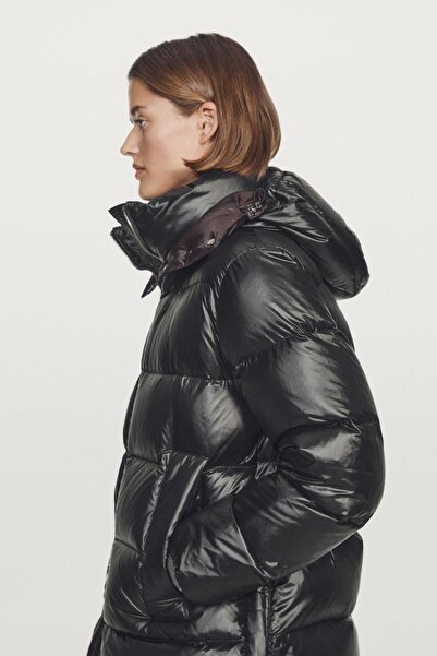 Massimo Dutti Parlak su geçirmez şişme mont