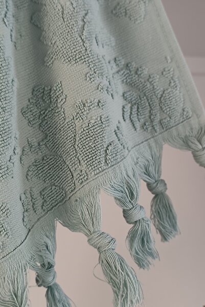 Sevim Полотенце с бахромой Mint Green 50x90 см - Мягкое и прочное - 100% хлопок