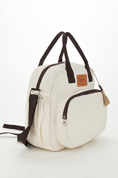 Halk Sepeti حقيبة ظهر وكتف للعناية بالأم والطفل، موديل مزين بشراشيب، مقاومة ل...