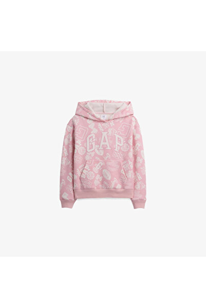 GAP Logo Relaxed Çocuk Pembe Sweatshirt
