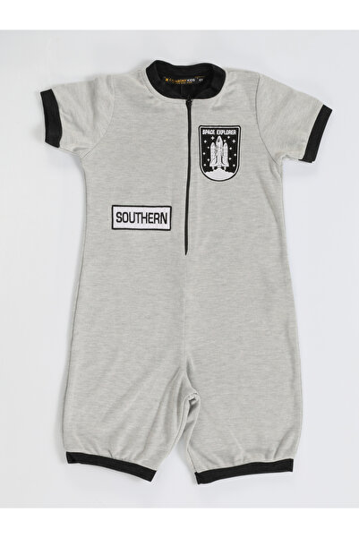 Casabony Gray Space Soft Fabric Double Face Children's Space Jumpsuit