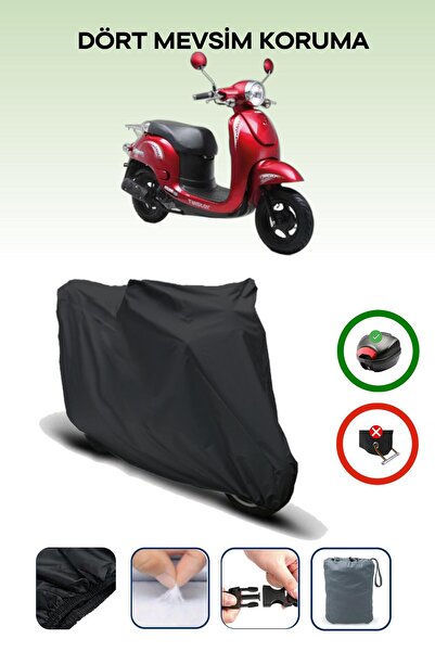 Breen حقيبة خلفية من القماش المشمع للدراجات النارية باللون الأسود Kuba Twiste...