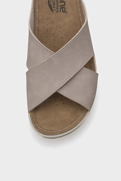 Capone Outfitters Έβενος 107001   Γυναικείες ανατομικές παντόφλες Comfort Cross Band