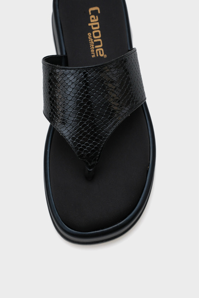 Capone Outfitters Γυναικείες παντόφλες Margalo Wedge Heeled Stone Flip Flops