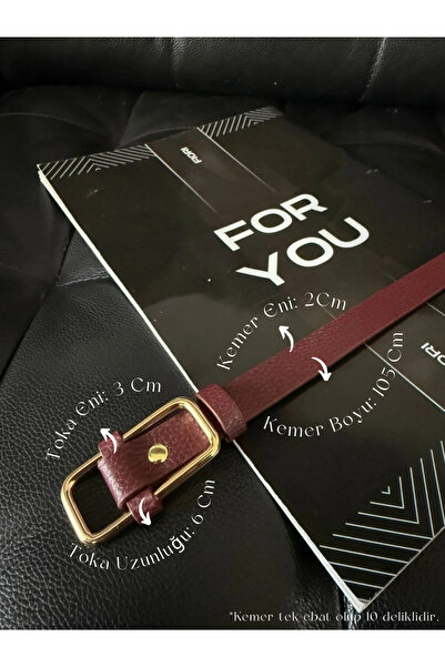 Fiori Dikdörtgen Tokalı Kadın Pantolon Kemeri, Ceket Kemeri, Gömlek Kemeri, E...