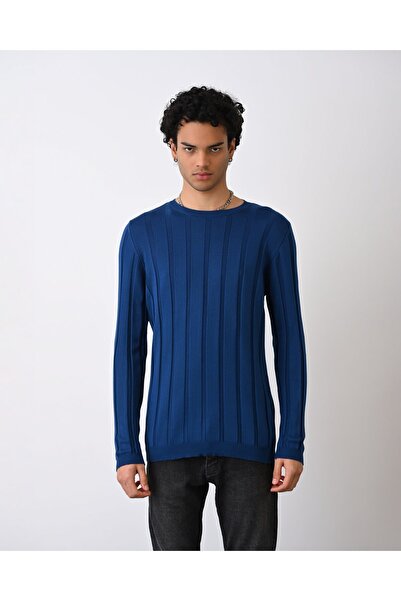 İLKCET MODA Ανδρικά πλεκτά ριγέ Slim Fit