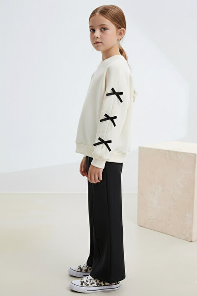 Minipodyum Панталони в испански стил с панделки на ръкавите и клинчета за момичета