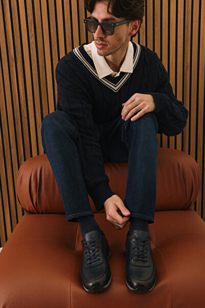 Ziya Чоловічі сині шкіряні черевики - 151745Z0828