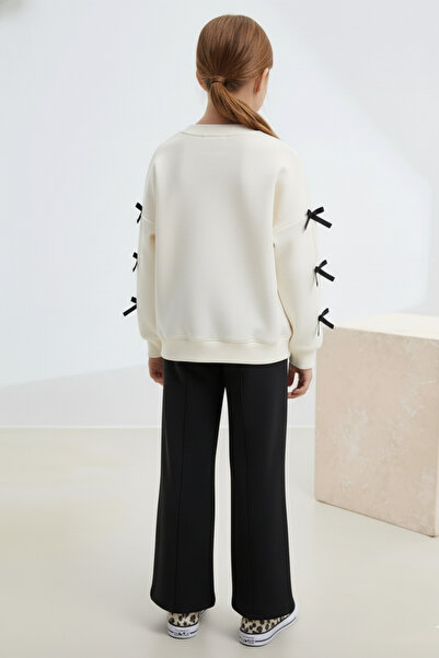 Minipodyum Σετ κοριτσιού με φιόγκο στα μανίκια και κολάν ισπανικού τύπου