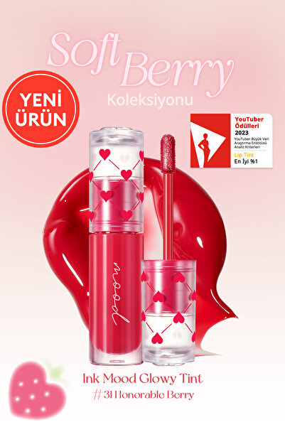 PERIPERA Kalıcı, Pigmentli, Parlak Bitişli Tint Ink Mood Glowy Tint (31 Honor...