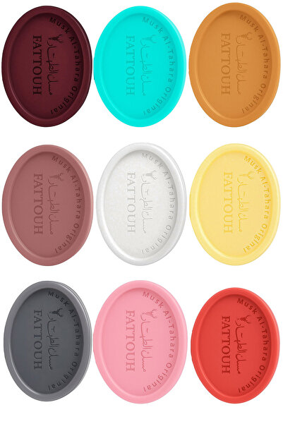 MUSK AL TAHARA 9 قطع صابون للمنطقة الحساسة والجسم - أبيض، وردي، مسحوق، رمان، ...