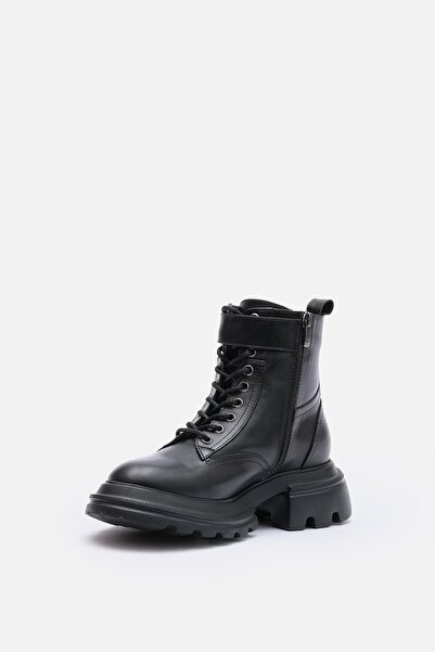 Bestyle Bronk Kadın Siyah Gerçek Deri Postal Bot