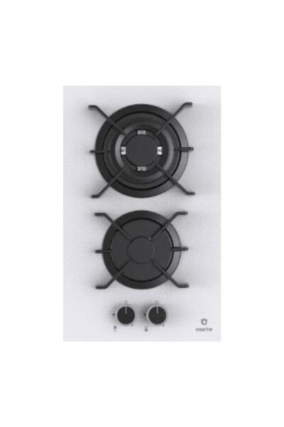 NARTE CG20030W, Beyaz Renk, 2 Gözlü, Cam Ocak, 30 cm