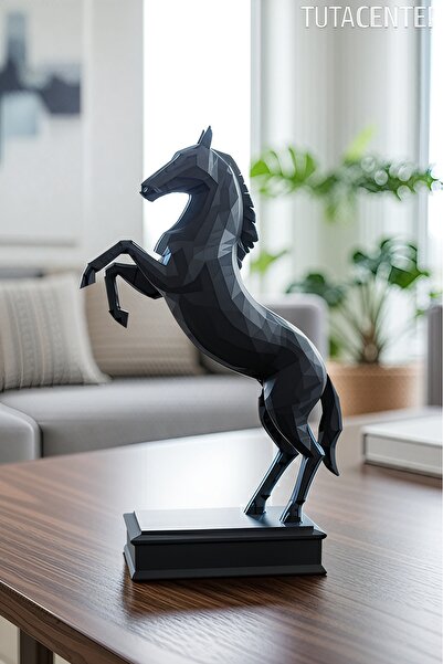 TUTACENTER DEKORATİF ŞAHLANMIŞ AT BİBLOSU - SADE MODERN TASARIM AT FİGÜRLÜ BİBLO