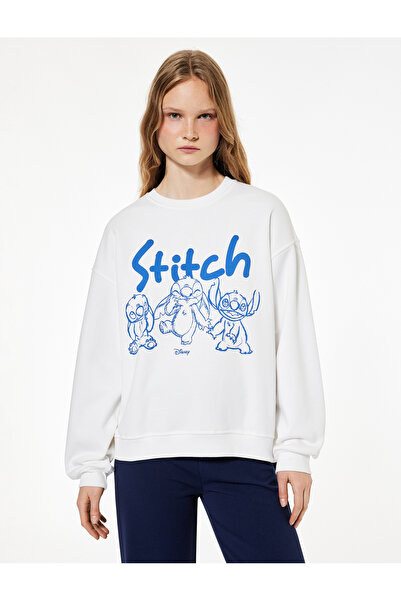 Koton Stitch Licensed Crew Neck Printed Oversize Sweatshirt