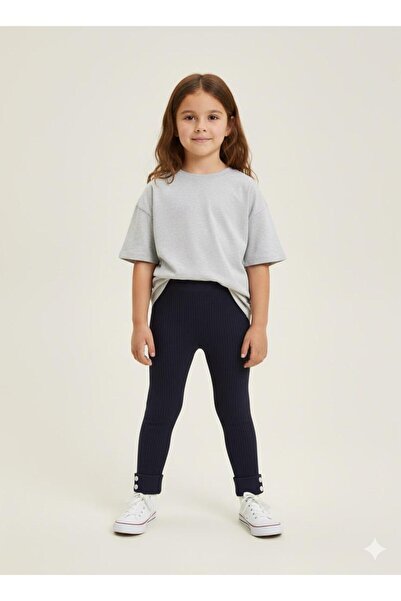 Meriç bebe Colanți de tricotaj pentru copii cu dungi fine cu nasturi