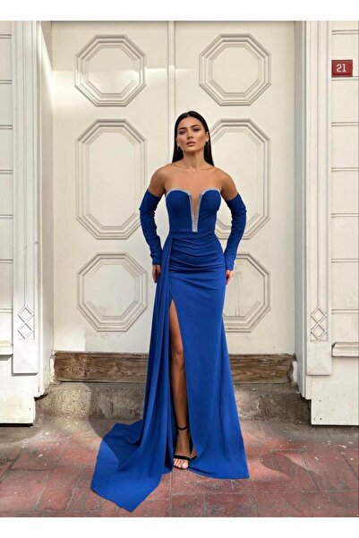 Modafeminen Rochie cu mâneci lungi, care îmbrățișează corpul, model pește cro...