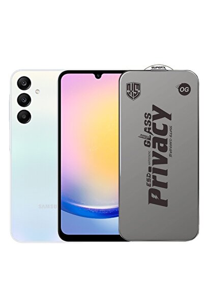 Flippy Protector de ecran pentru Samsung Galaxy A25 Flippy, sticlă securizată ESD, Super-X Privacy OG, margini negre,