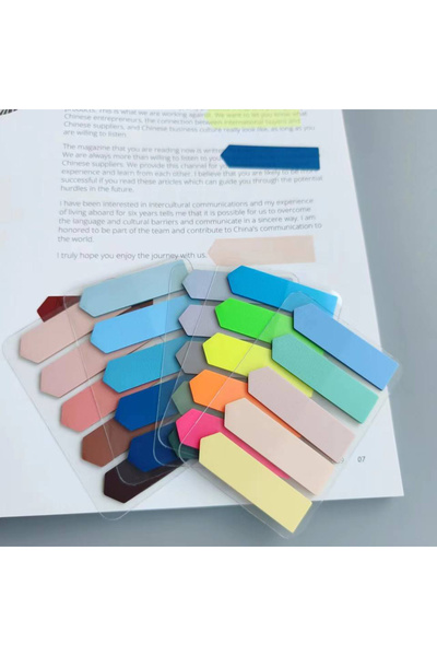 sibga tasarım 5 adet Şeffaf Renkli Postit Post-it Post It. Kitap Ayracı Ayraç Postit Sticker Not Kağıdı 500 yaprak