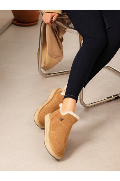 Guja 25K486 Γυναικείες κοντές μπότες από σουέτ με επένδυση από γούνα