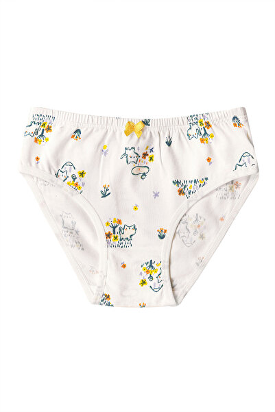 ÖZKAN underwear Özkan 41603 5'li Paket Kız Çocuk Karışık Renkli Desenli Pamuklu Yumuşak Slip Külot