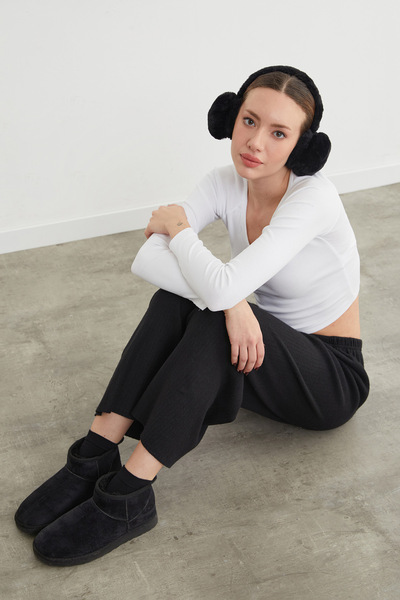 Fulla Moda Basic Fitilli Beli Lastikli Pantolon