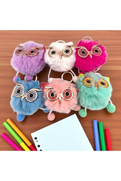 ALPJOY Tüylü Peluş Baykuş Anahtarlık 1 Adet