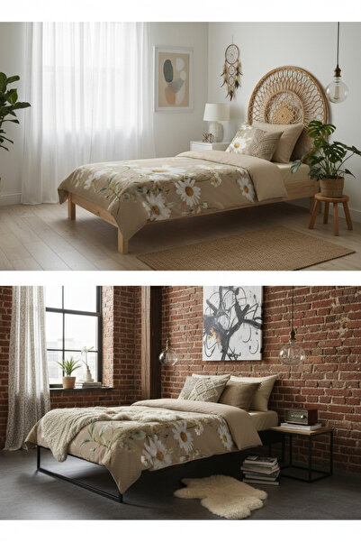 Evmila EVMİLA Papatya Desenli Bebek Ve Çocuk Baskılı Tek Kişilik Pike Takımı ...