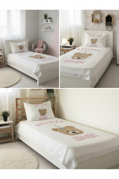 Evmila Tedy Desenli, Baskılı Tek Kişilik ve Çocuk Pike Takımı