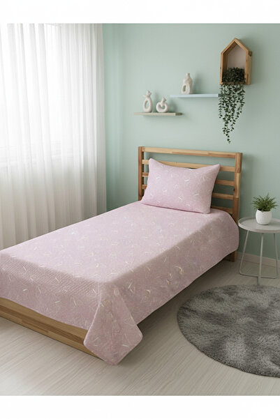 Evmila Kelebek Desenli Bebek Ve Çocuk Baskılı Tek Kişilik Pike Takımı 160x230 Pembe