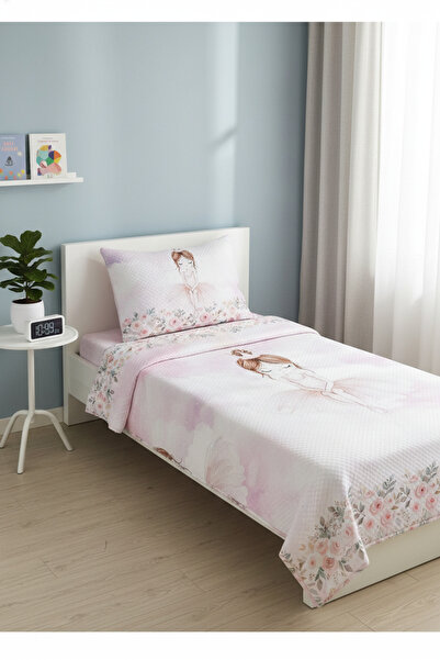 Evmila Masal Prensesi Desenli Tek Kişilik Pike Takımı 160x230 Cm