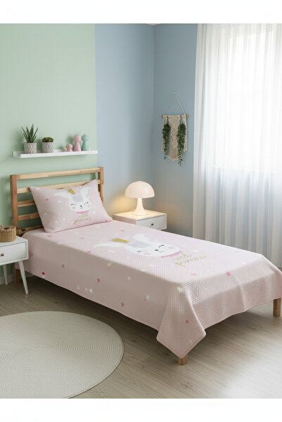 Evmila Tavşan Desenli Bebek Ve Çocuk Baskılı Tek Kişilik Pike Takımı 160 X 22...