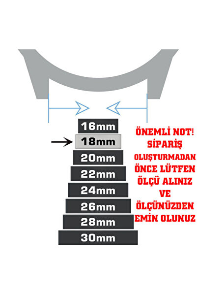 Saatse 18mm Navy Blue Genuine Leather Watch Band Strap