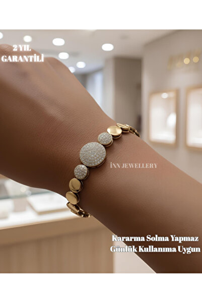 İNN JEWELLERY Xuping Bileklik 14 Ayar Rengi Antialerjik Oval Figürlü (2 Yıl İthalatçı Garantili)