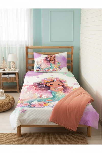 Evmila Denizkızı Desenli Tek Kişilik Pike Takımı 160x230 Cm