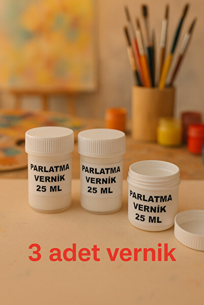 O&S Oyun ve Sanat Eğlen-Üret Su Bazlı Vernik - 3 Kutu 75 ml (SERAMİK HAMURU, AKRİLİK BOYA İÇİN)