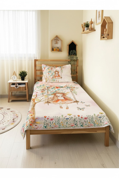 Evmila Masal Prensesi Desenli Tek Kişilik Pike Takımı 160x230 Cm