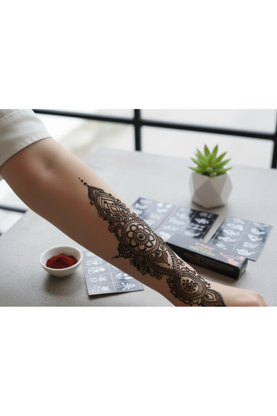 Alnajam Al Najam Hint kınası Siyah renk + şablon 40 adet